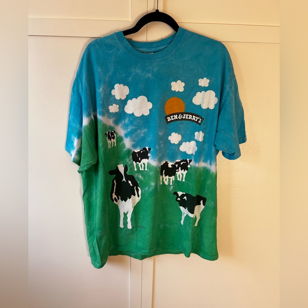 Ben & Jerry’s Rare Euphoria Woody Jackson Cow Tie Dye Ice Cream at Shirt Size XL